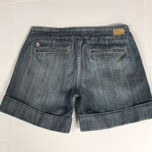 SEE THRU SOUL Boho Cuffed Jean SHORTS Women's Sz 29 Comfort Stretch Denim Shorts